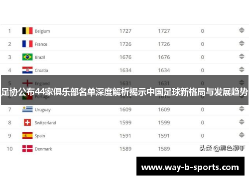 足协公布44家俱乐部名单深度解析揭示中国足球新格局与发展趋势 足协公布44家俱乐部名单深度解析揭示中国足球新格局与发展趋势